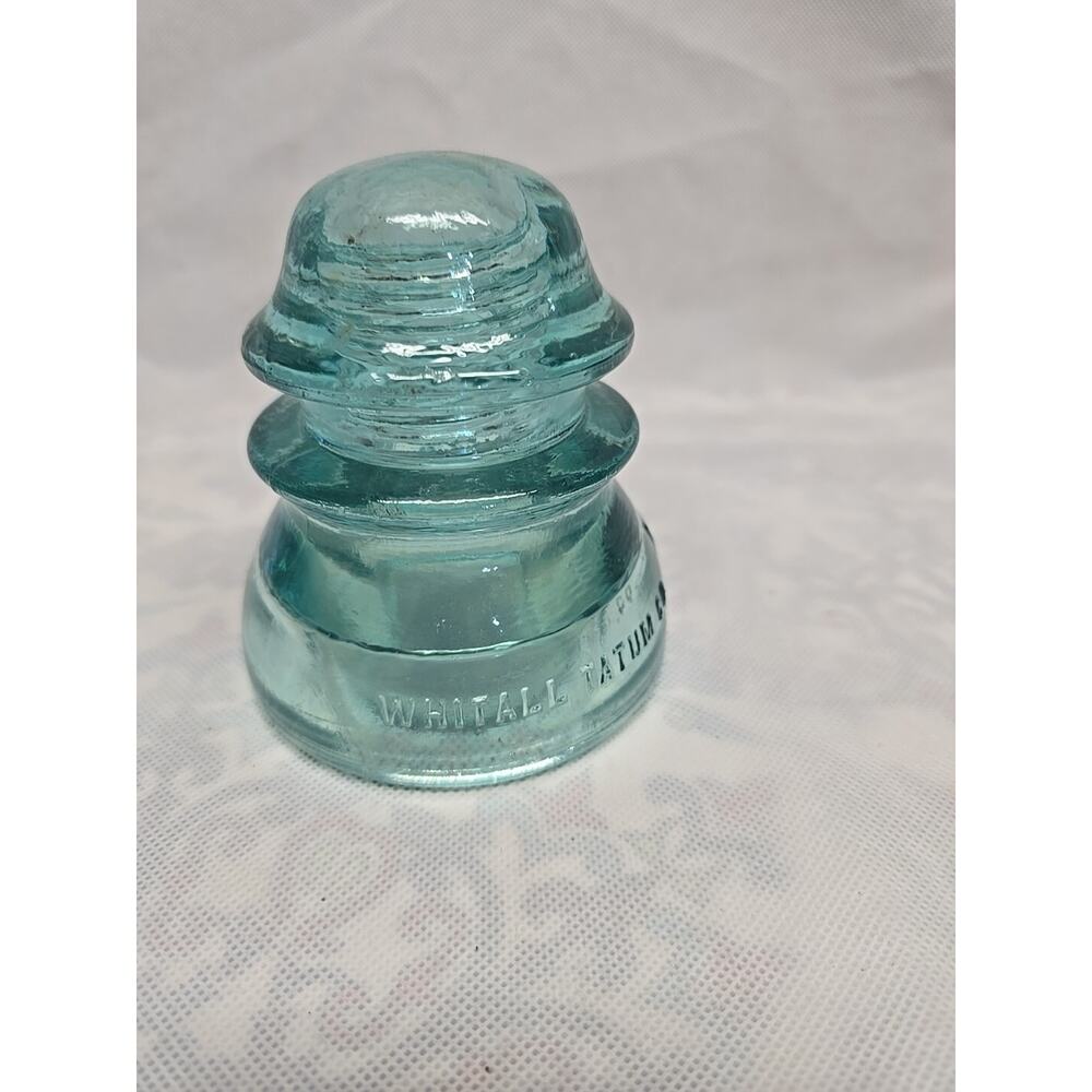 Vintage Glass Insulator Whitall Tatum Co. #1 Aquamarine